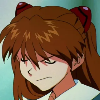 😒 Asuka Langley Soryu Neon Genesis Evangelion anime, cartoon, character, tv show, Evangelion, Asuka Langley, angry telegram sticker