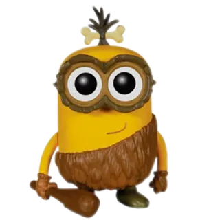 💪 Minion Despicable Me minion, cartoon, caveman, primitive, yellow telegram sticker