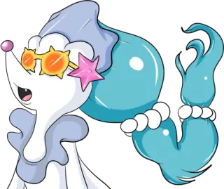 😎 Primarina Primarina, Pokémon, Tipo Água, Óculos, Desenho animado, Estrela telegram sticker