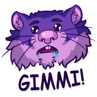 🤤 GIMMI! хомяк, милый, стикер, умоляет, плачет, дай, просит telegram sticker