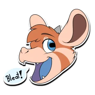 📢 Bleat! животное, мультфильм, блеяние, пузырь речи, пушистый, млекопитающее, выражение whatsapp sticker