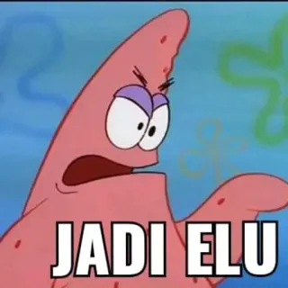 🤔 Patrick Star Spongebob Squarepants JADI ELU patrick, spongebob, jadi, elu, cartoon telegram sticker