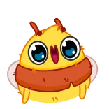 😍 милый, любовь, глаза-сердечки, желтый, мультик, счастливый telegram sticker