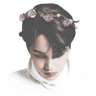 😇 retrato, persona, corona de flores, floral, belleza, moda whatsapp sticker