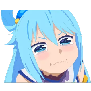 😭 Aqua Konosuba anime, llorando, dibujos animados, Aqua, Konosuba whatsapp sticker