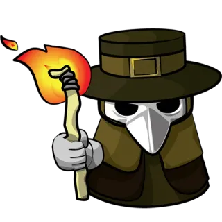 😡 Médecin peste, Torche, Masque, Historique, Épidémie, Pandémie telegram sticker