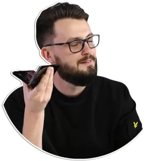 📱 Mann, Brille, Handy, Person, Porträt, Bart whatsapp sticker