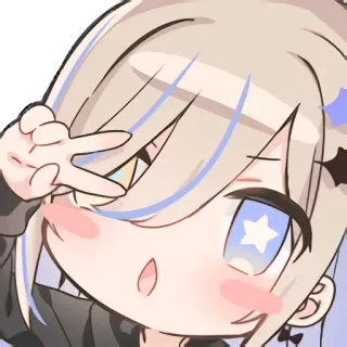 😆 Аниме, Манга, Милый, Чиби, Знак мира, Мультфильм telegram sticker