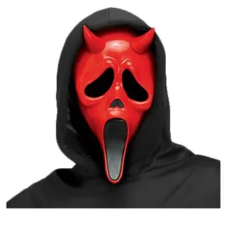 😈 scary, devil, mask, halloween, horror whatsapp sticker