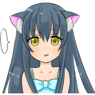 😳 Anime, Orecchie da gatto, Ragazza, Cartone animato, Sticker, Manga telegram sticker