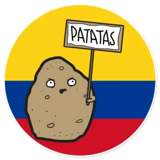 🇨🇴 PATATAS potato, sign, food, Colombia, Colombian flag, funny telegram sticker