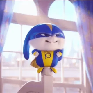 😎 Snowball The Secret Life of Pets rabbit, superhero, cartoon, cute, funny telegram sticker
