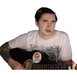 🙄 homem, guitarra, retrato, música, instrumento musical telegram sticker