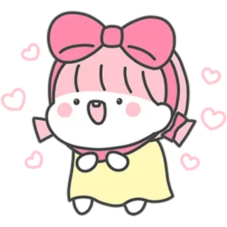 🥰 niedlich, kawaii, Cartoon, Figur, rosa, Herz telegram sticker
