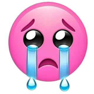 🥺 emoji, khóc, buồn, hồng whatsapp sticker