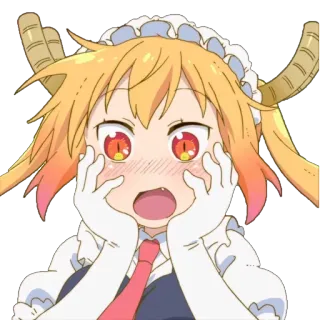 😳 Tohru Miss Kobayashi's Dragon Maid Anime, Dragon, Tohru, Maid, Kawaii, Mignon whatsapp sticker