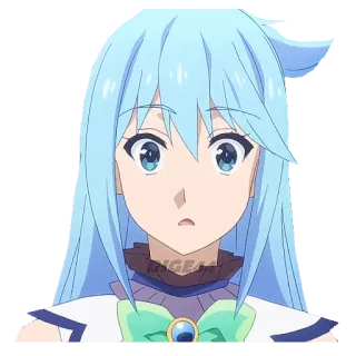 😯 Aqua Konosuba Anime, Personagem, Garota, Aqua, Konosuba, Adesivo telegram sticker