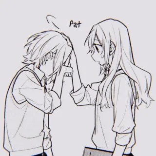 🖇 Pat 动漫, 漫画, 摸头, 喜爱, 可爱 whatsapp sticker