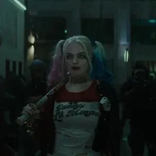 🔥 Harley Quinn Suicide Squad Daddy's Lil Monster харли квинн, отряд самоубийц, dc comics, злодей, летучая мышь, марго робби, комикс, персонаж, папина хулиганка whatsapp sticker