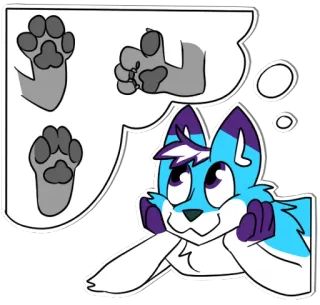🐾 Furry, Rubah, Binatang, Cakar, Lucu whatsapp sticker