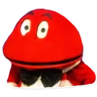 😶 cartoon, red, character, friendly, cute telegram sticker