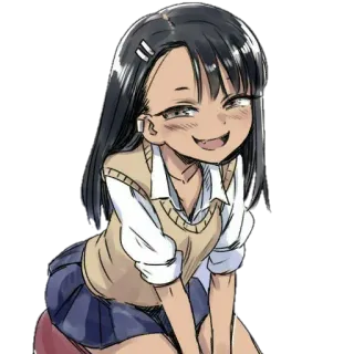 😏 Nagatoro Don't Toy with Me, Miss Nagatoro anime, manga, character, nagatoro, schoolgirl, cartoon telegram sticker