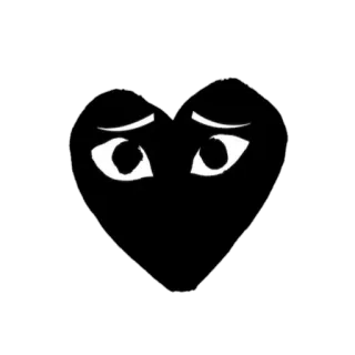 😞 heart, eyes, logo, black, white telegram sticker