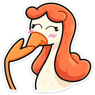 ⭐ Sticker, Schwan, Ente, Vogel, Cartoon, Lustig, Geste telegram sticker
