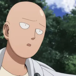 😟 Saitama One-Punch Man saitama, anime, one-punch man, eroe, personaggio, divertente, calvo telegram sticker