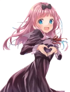 ❤ Chika Fujiwara Kaguya-sama: Love Is War 动漫, 藤原千花, 辉夜大小姐, 爱心, 可爱 telegram sticker