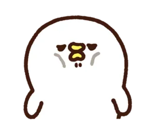 ☹ lindo, kawaii, blob, triste, inexpresivo, dibujo animado telegram sticker