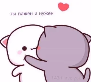 🌟 ты важен и нужен
143- I love you Katzen, Liebe, Herz, Süß, Zuneigung telegram sticker