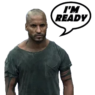 👤 I'M READY hombre, listo, bocadillo telegram sticker