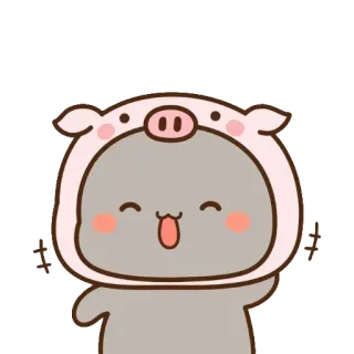 👶 lucu, binatang, babi, kartun, bahagia, tersenyum telegram sticker