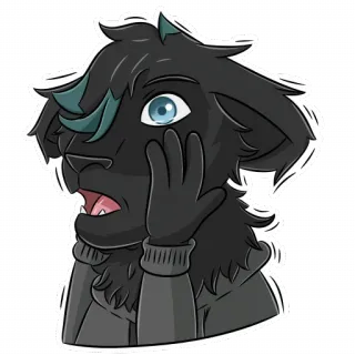 😱 Furry, Anthro, Choqué, Dessin animé, Autocollant, Animal, Illustration whatsapp sticker