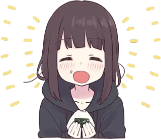 🍙 anime, girl, cute, onigiri, food telegram sticker