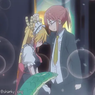 😈 Tohru and Kobayashi Miss Kobayashi's Dragon Maid telegram sticker