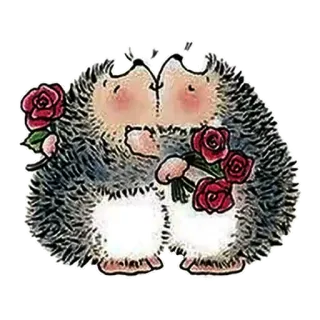 Влюбленный ёжик :: @animesticks whatsapp stickers