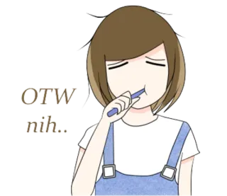 😔 OTW
nih... dessin animé, animé, brosse à dents, fille telegram sticker