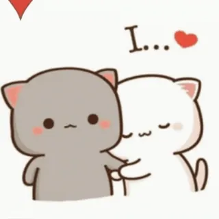 🎈 I... katten, liefde, schattig, cartoon, vriendschap, schattig, knuffel whatsapp sticker