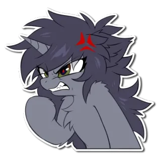 🤬 怒り, ユニコーン, ポニー, アニメ, 漫画, 架空のキャラクター telegram sticker