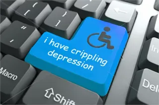😭 i have crippling depression keyboard, depresi, disabilitas, meme internet, humor, teks telegram sticker