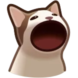 😮 gato, meme, pop cat, boca aberta, animal, engraçado whatsapp sticker