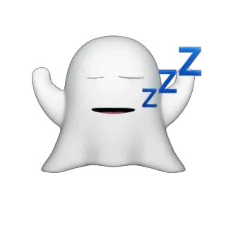 👻 zzz 睡觉, 鬼, 累, 卡通, 表情符号, zzz telegram sticker