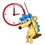 😫 卡通, 时钟, 秋千, 动物, 角色, 插画 telegram sticker