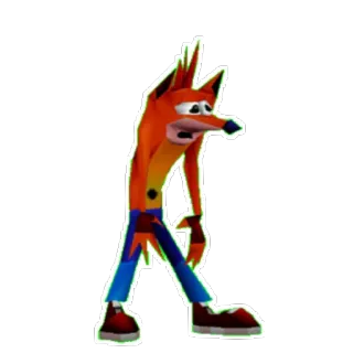 😥 Crash Bandicoot videogame, bandicoot, desenho animado, animal, personagem whatsapp sticker