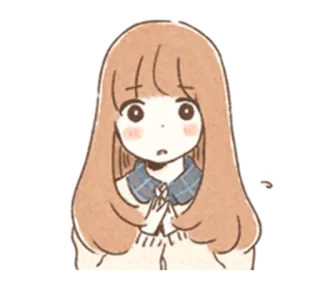 😥 dziewczyna anime, słodkie, kreskówka, ilustracja, kawaii telegram sticker