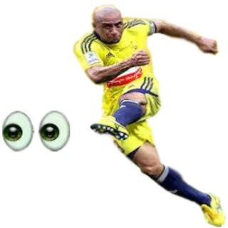 👀 foot, football, sport, yeux, athlète telegram sticker