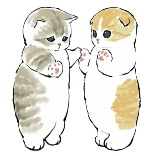 🌷 chats, chatons, mignon, animaux, amis, aquarelle whatsapp sticker