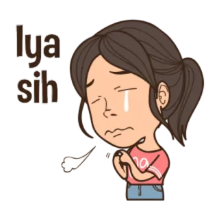😪 Iya sih llorando, triste, emocional, dibujos animados, chica whatsapp sticker